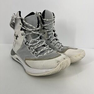 Under Armour HOVR Highlight Ace Volleyball Shoes Womens 8 High Top‎ White Black